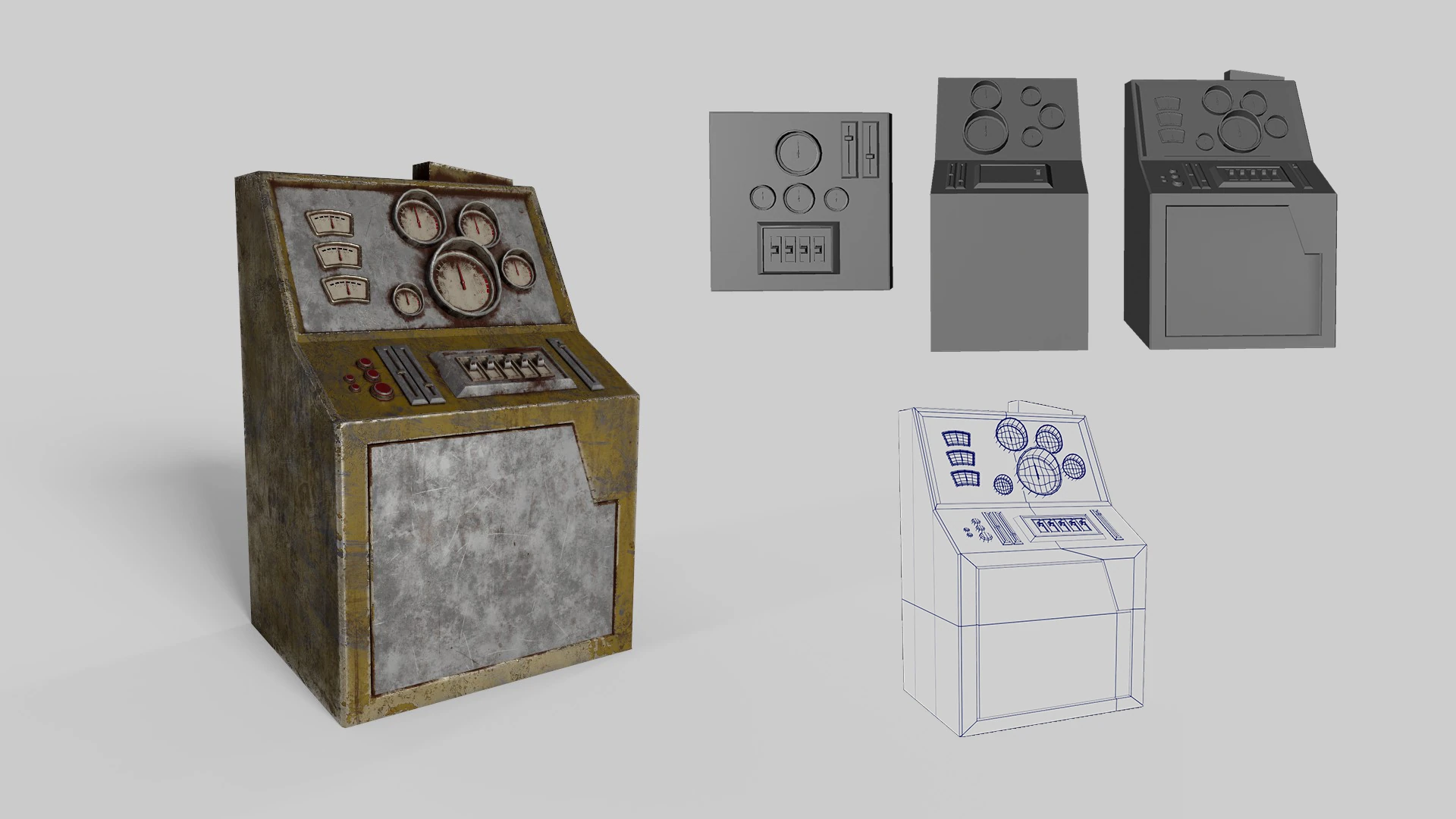 Modelado 3D de un panel de control industrial para Contrapasso