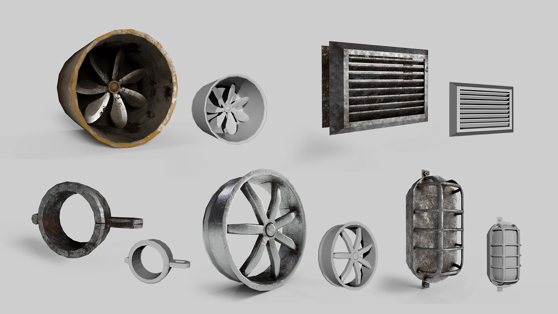 Modelado 3D de ventiladores, rejillas de ventilacion y aspas industriales para Contrapasso